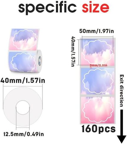 3 Rolls Thermal Label Printer Sticker Self-Adhesive Color Laser Thermal Paper in Kuwait