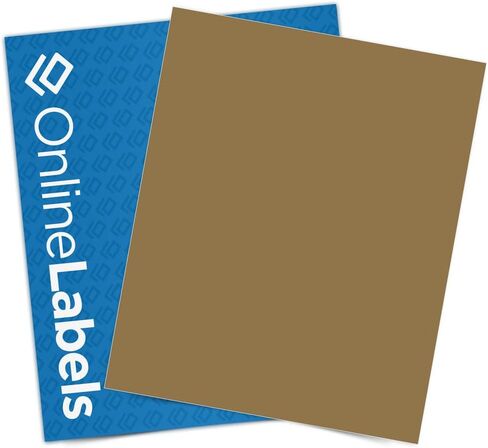 Brown Kraft Sticker Paper, 100 Sheets, 8.5 x 11 Full Sheet Label, Inkjet or Laser Printer, Online Labels in Kuwait