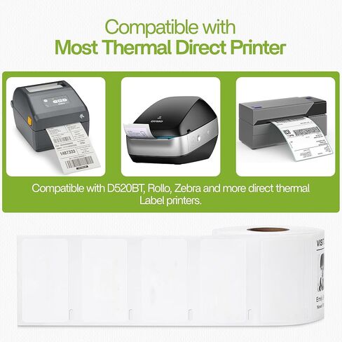 2"x1" Direct Thermal Labels, 18,000 Labels (12 Rolls, 1,500/Roll), BPA-Free Perforated Shipping Barcode FNSKU, Compatible with Rollo, Zebra, Munbyn, Jadens in Kuwait