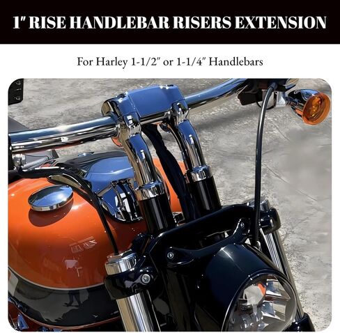2 Inch Rise Handlebar Risers Extension for Harley 1-1/2 Inch or 1-1/4 Inch Handlebars Motorcycle Spacers (Black) in Saudi Arabia