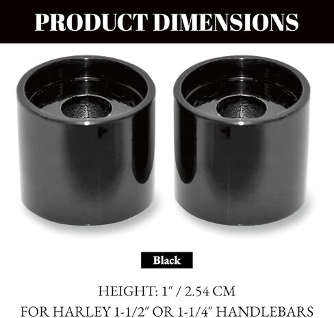 2 Inch Rise Handlebar Risers Extension for Harley 1-1/2 Inch or 1-1/4 Inch Handlebars Motorcycle Spacers (Black) in Saudi Arabia