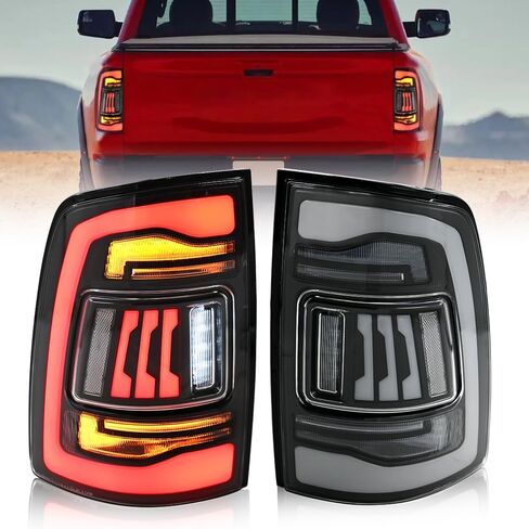 Tail Lights for Dodge RAM 1500 2009-2018 & 2013-2018 RAM 2500/3500 Taillights Back Llights[For Halogen & LED Model] Driver & Passenger Side Rear Lamp Smoked 1 Pair in Saudi Arabia