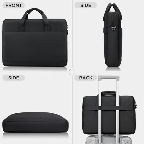 14 15 inch Laptop Carrying Shoulder Bag Waterproof Briefcase Compatible with MacBook Acer ASUS HP Surface Dell Chromebook, Black in Saudi Arabia