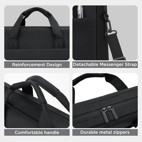 14 15 inch Laptop Carrying Shoulder Bag Waterproof Briefcase Compatible with MacBook Acer ASUS HP Surface Dell Chromebook, Black in Saudi Arabia