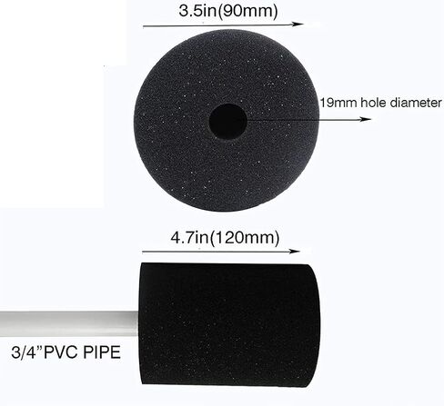 6 Piece Black Cup Turner Foam Flexible Sponge Inserts for 10oz-40oz Crafting Work with 3/4 Inch PVC Pipe Black Cup Turner Foam in Saudi Arabia