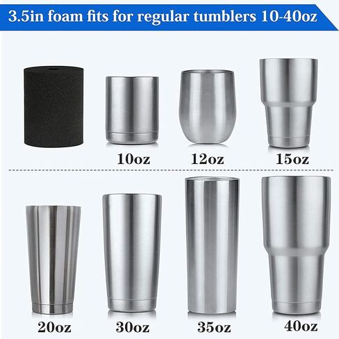 6 Piece Black Cup Turner Foam Flexible Sponge Inserts for 10oz-40oz Crafting Work with 3/4 Inch PVC Pipe Black Cup Turner Foam in Saudi Arabia