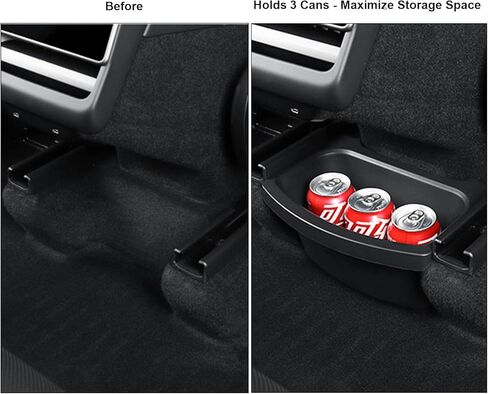 AAMHHM Rear Center Console Organizer for Tesla Model Y Juniper 2025 2026, Backseat Storage Box with Anti-Slip Lid, Tool-Free Drop-in Installation TPE Material in Saudi Arabia