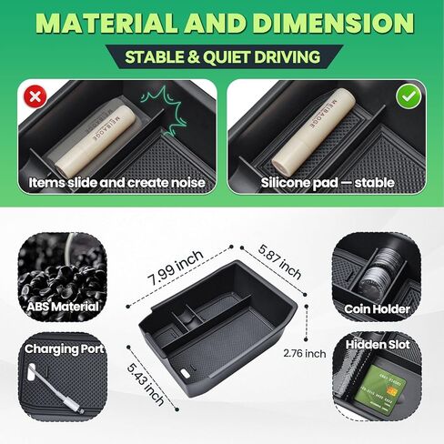 HGWEI Center Console Organizer Compatible with 2026 Subaru Outback (Wilderness, Premium, Limited, Touring, Limited XT, Touring XT) Accessories, Armrest Storage Tray Dual-Layer Compartment Divider in Saudi Arabia