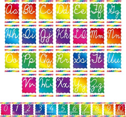 Gilprop Composition Book Bulletin Board Alphabet Letters, 37 Pcs Cursive Abc Alphabet Poster Classroom Decor Set Preschool Kindergarten Primary School Classroom Wall Decor Daycare Homeschool Supplies in Kuwait