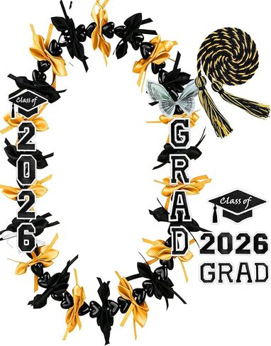 2026 تخرج Kukui Nut Lei مع حبل الشرف هاواي على شكل قلب Kukui Nut Beads قلادة تم تجميعها مسبقًا أموال التخرج فئة Lei من 2026 هدايا التخرج لحفلة الكلية في المدرسة الثانوية in Kuwait