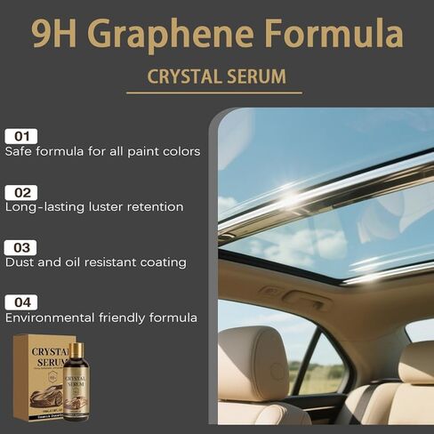 Weslaplus Graphene Ceramic Coating for PTZ Crystal Serum Cars,Wartleves Crystal Serum, 9H Graphene Coating for Auto Car Detailing, Coat Restore for Paint, Glass & Wheel 1pcs in Kuwait