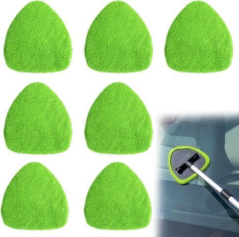 7 Pcs Microfiber Windshield Cleaning Tool Bonnets Car Windshield Cleaner Replacement Pads Washable Reusable Interior Auto Window Cleaners Washing Pads Replaceable Cleaning Bonnets(Fit 5") in Kuwait