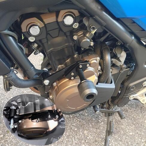 منزلقات إطار الدراجة النارية MZS، متوافقة مع CBR500R CB500X CB500F 2019-2025 واقيات حماية ضد السقوط من الصدمات ووسادة تحطم المحرك بدون مجموعات قطع CNC باللون الأسود in Kuwait