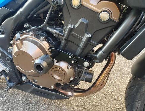 منزلقات إطار الدراجة النارية MZS، متوافقة مع CBR500R CB500X CB500F 2019-2025 واقيات حماية ضد السقوط من الصدمات ووسادة تحطم المحرك بدون مجموعات قطع CNC باللون الأسود in Kuwait