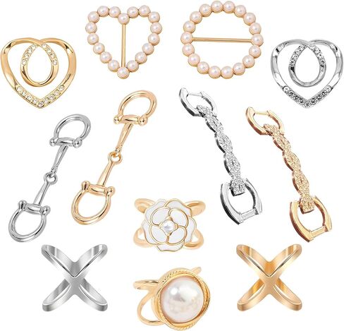 Scarf Ring Clip Metal Circle Clip Buckle Xmas Present Fashion Crystal Brooch Pin Sweater Shawl Clip for Women Girls Clothing Christmas Gift in Saudi Arabia