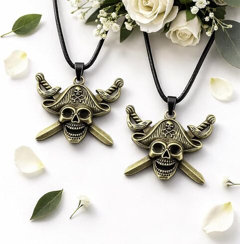 20 Pieces Pirate Skull Charm - Anti-Brass Alloys Skull Head Antique Caribbean Fashion Jewelry Making Charms, Bulk Vintage Skeleton Pendant, Wholesale Supply Findings for DIY Craft Necklace Bracelet in Saudi Arabia