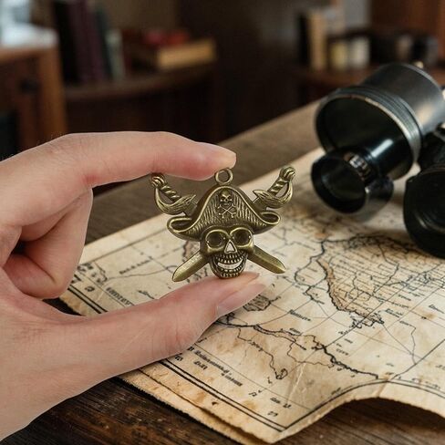 20 Pieces Pirate Skull Charm - Anti-Brass Alloys Skull Head Antique Caribbean Fashion Jewelry Making Charms, Bulk Vintage Skeleton Pendant, Wholesale Supply Findings for DIY Craft Necklace Bracelet in Saudi Arabia