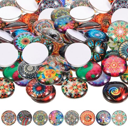 IMIKEYA 200pcs Round Glass Cabochons, 12mm Mixed Color Stones for Jewelry Making, Mosaic Tiles Supplies for Crafts (Mixed Color) in Kuwait