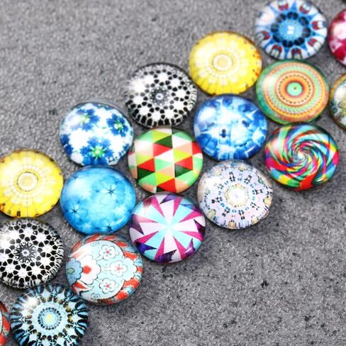 IMIKEYA 200pcs Round Glass Cabochons, 12mm Mixed Color Stones for Jewelry Making, Mosaic Tiles Supplies for Crafts (Mixed Color) in Kuwait