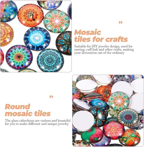 IMIKEYA 200pcs Round Glass Cabochons, 12mm Mixed Color Stones for Jewelry Making, Mosaic Tiles Supplies for Crafts (Mixed Color) in Kuwait