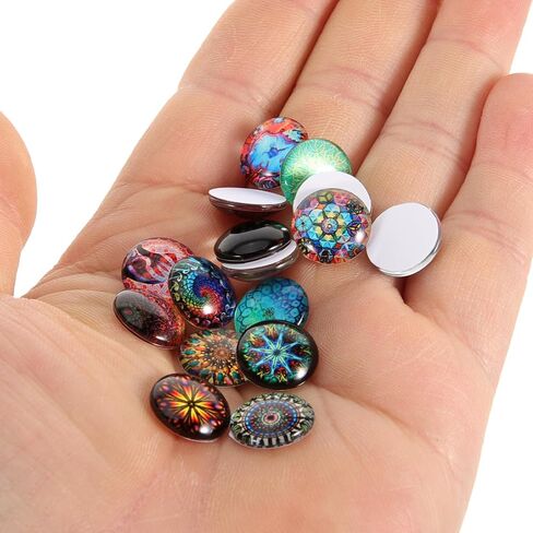 IMIKEYA 200pcs Round Glass Cabochons, 12mm Mixed Color Stones for Jewelry Making, Mosaic Tiles Supplies for Crafts (Mixed Color) in Kuwait
