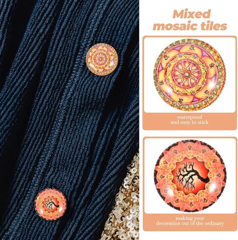 IMIKEYA 200pcs Round Glass Cabochons, 12mm Mixed Color Stones for Jewelry Making, Mosaic Tiles Supplies for Crafts (Mixed Color) in Kuwait