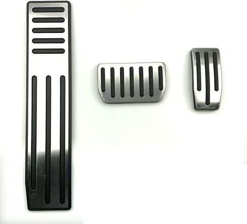 3pc-Set Track Design Silver Aluminum Foot Pedal Covers Compatible with 2012-2021 Tesla Model S and 2015-2021 Tesla Model X in Saudi Arabia