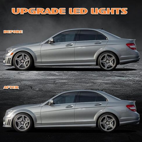 White LED Front Side Marker Lights Compatible for 2008-2011 Mercedes W204 C250 C300 C350 & 2008-2013 C63 AMG & 2005-2007 SL66 AMG, Smoked Lens 2PCS With Decorder in Saudi Arabia