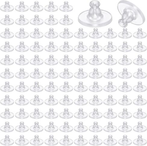 JJUNW 200 PCS Silicone Earring Backs, Earring Backs Rubber Soft Clear Earrings Back Replacement Back Stoppers for Stud Post Hoop Fishhook Earrings Women Men in Kuwait