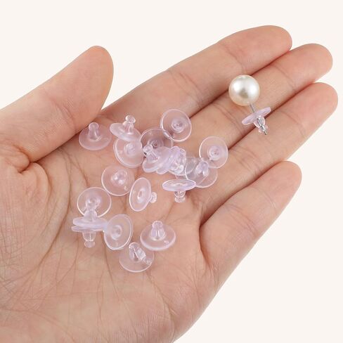 JJUNW 200 PCS Silicone Earring Backs, Earring Backs Rubber Soft Clear Earrings Back Replacement Back Stoppers for Stud Post Hoop Fishhook Earrings Women Men in Kuwait