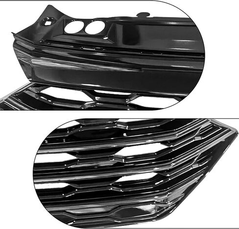 PartsFlow Front Honeycomb Grille Grill Matte Black with Glossy Black Trim Compatible with 2019 2020 Volkswagen VW Jetta GLI Style 1.4L 2.0L in Kuwait