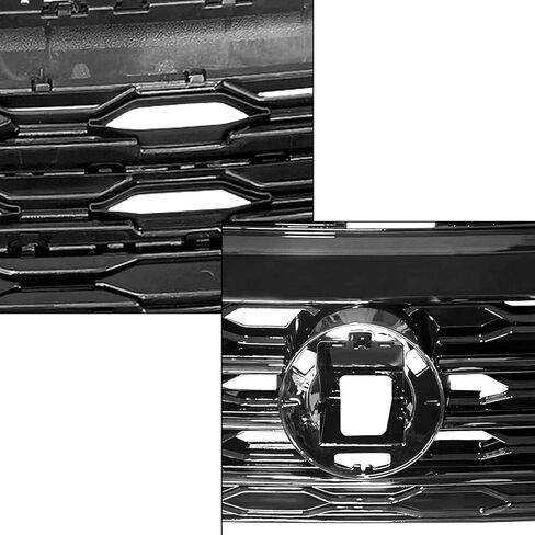 PartsFlow Front Honeycomb Grille Grill Matte Black with Glossy Black Trim Compatible with 2019 2020 Volkswagen VW Jetta GLI Style 1.4L 2.0L in Kuwait