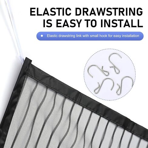 2 PCS 31.49" x 41.33" Car Grill Protection Mesh, High-Density Front Grill Filter Radiator Protection with 8 Hooks, Car Grille Air Intake Dustproof Net, Universal for Most Cars (Black) in Kuwait