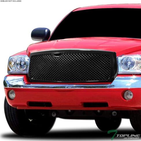 7422438980946 Compatible With 2005-2007 Dodge Dakota Glossy Black Mesh Front Bumper Grill Grille in Kuwait