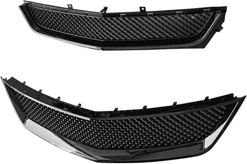 Front Upper & Lower Grille Set With Fog Light Cover For 2014 2015 2016 2017 2018 2019 2020 Chevy Impala LS LT Premier Sedan Grill 4PCS Chrome Silvery+Black in Saudi Arabia