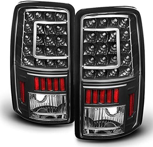 AKKON - For 2000-2006 Suburban Tahoe Yukon XL Denali Liftgate Model Style G2 Black C-Sty LED Tail Lights Brake Lamps Pair in Kuwait