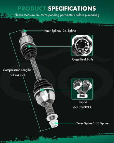 SCITOO Front CV Axle Shaft Assembly Fit for Cadillac CTS,for Cadillac SRX,for Cadillac STS 2004-2014 Front Right Passenger Side 66-1416 AWD 1pcs in Kuwait