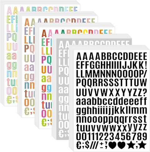 FUNCLASS 60 Sheets 6680 Pcs Vinyl Letter Stickers for Scrapbook,1/2 Inch Self-Adhesive Letter Number,Waterproof DIY Alphabet Sticker Letters Decals,Small Letter Stickers for Bottles Decor,Journaling in Saudi Arabia
