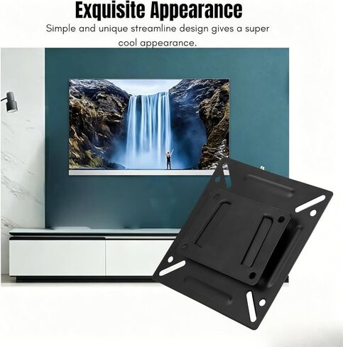 حامل شاشة مثبت على الحائط لشاشة كمبيوتر LCD LED مقاس 12-24 بوصة، أسود in Kuwait