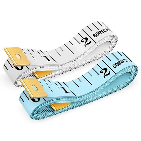 شريط قياس الجسم قابل للسحب تلقائيًا مقاس 60 بوصة (عبوة من قطعتين) - للياقة البدنية وفقدان الوزن والخياطة والخياطة والقياسات الحرفية، أصفر + أسود in Kuwait