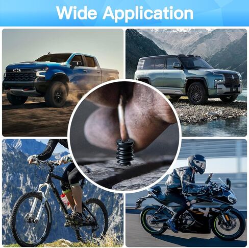 HEGUD 60 PCS Tire Repair Rubber Nail Tire Plug Kit, Vacuum Tire Repair Kit Spiral Rubber Screws, Fast Self-Service Tool for Car, Truck, Motorcycle, Tractor Tire Puncture Repair in Saudi Arabia