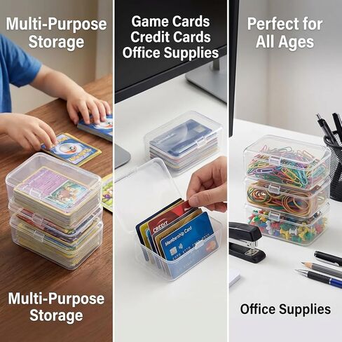 4 Pack Clear Plastic Card Deck Box Playing Card Storage Cases Blank Deck Boxes, Standard Size Holders for Game Cards Trading Cards and Small Accessories Home Organization in Saudi Arabia