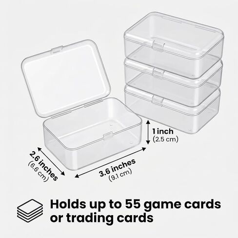 4 Pack Clear Plastic Card Deck Box Playing Card Storage Cases Blank Deck Boxes, Standard Size Holders for Game Cards Trading Cards and Small Accessories Home Organization in Saudi Arabia