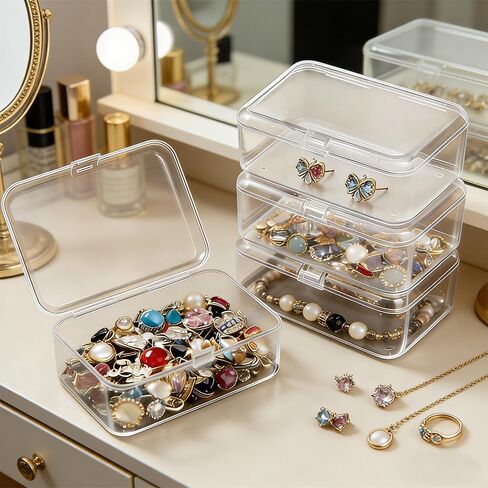 4 Pack Clear Plastic Card Deck Box Playing Card Storage Cases Blank Deck Boxes, Standard Size Holders for Game Cards Trading Cards and Small Accessories Home Organization in Saudi Arabia