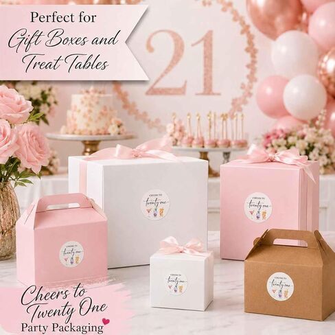21st Birthday Party Stickers: Cheers to Twenty One Watercolor Drink Labels - Strong Adhesive Matte Paper 120 Pcs 1.6" Round Decals for Envelope Seals, Favor Bags & Cups Decor Supplies in Saudi Arabia