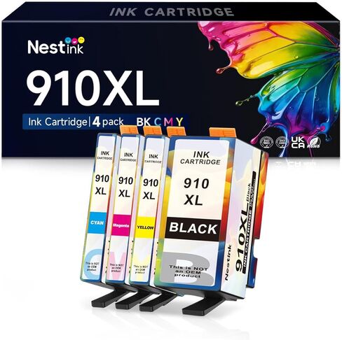 910XL Ink Cartridge Combo Pack Replacement for HP Ink 910 XL Series Compatible with officeJet Pro 8010 8020 8025 8028 8030 8035 8015 8018 8022 Printer.(4 Pack,B/C/M/Y) in Kuwait