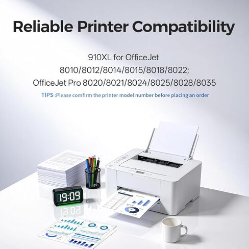 910XL Ink Cartridge Combo Pack Replacement for HP Ink 910 XL Series Compatible with officeJet Pro 8010 8020 8025 8028 8030 8035 8015 8018 8022 Printer.(4 Pack,B/C/M/Y) in Kuwait