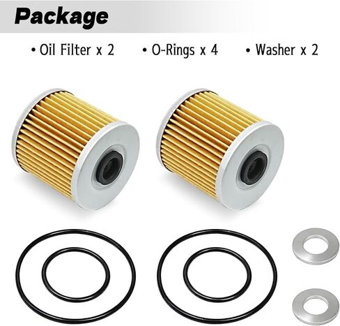 مجموعة فلتر الزيت متوافقة مع Kawasaki Bayou 220 250 300 KLF220 250 KLF300C KLF300B Lakota 300 KEF300A (2 قطعة) in Kuwait