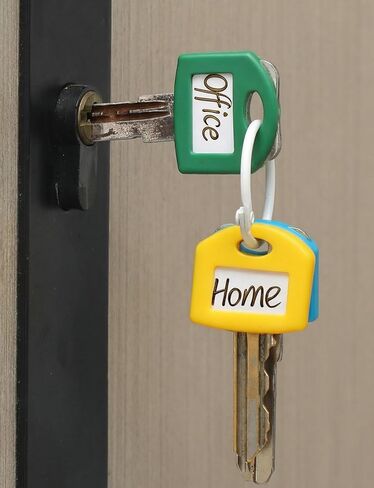 30 Pcs Key Covers Caps with Labels and Rings, Stretchy Key Tags Identifiers for Standard House Keys (Not for Odd-Shaped), Assorted Colors in Saudi Arabia
