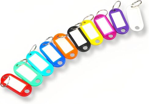 250 Pcs Plastic Key Tags with Labels, 10 Assorted Colors Key Labels for Name, Luggage, ID Tags, Key Identifiers with Split Ring in Saudi Arabia